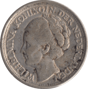 1944 SILVER 25 CENTS NETHERLANDS - SILVER WORLD COINS - Cambridgeshire Coins