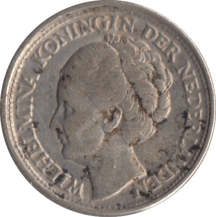 1944 SILVER 25 CENTS NETHERLANDS - SILVER WORLD COINS - Cambridgeshire Coins