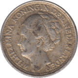 1944 SILVER 25 CENTS NETHERLANDS - SILVER WORLD COINS - Cambridgeshire Coins