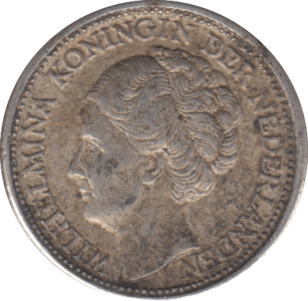 1944 SILVER 25 CENTS NETHERLANDS - SILVER WORLD COINS - Cambridgeshire Coins