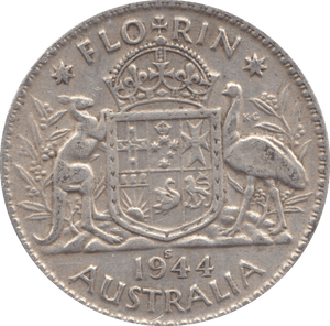 1944 SILVER FLORIN AUSTRALIA - SILVER WORLD COINS - Cambridgeshire Coins