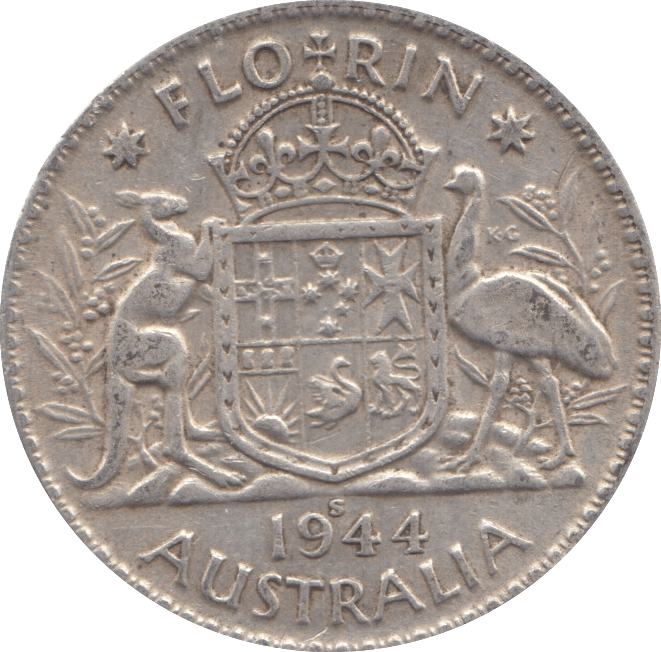 1944 SILVER FLORIN AUSTRALIA - SILVER WORLD COINS - Cambridgeshire Coins