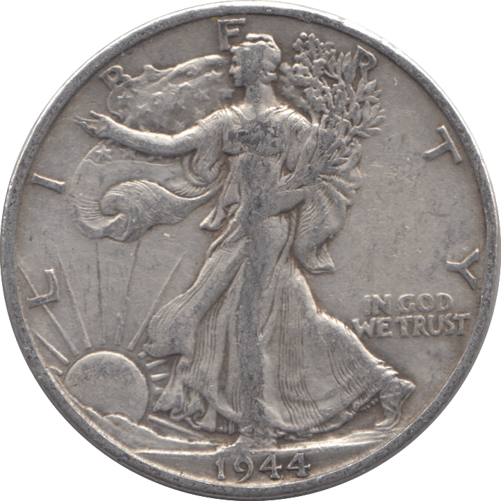 1944 SILVER HALF DOLLAR USA - SILVER WORLD COINS - Cambridgeshire Coins