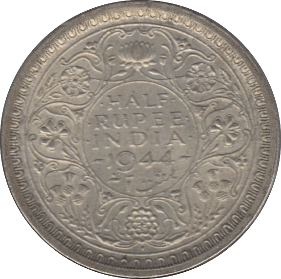 1944 SILVER HALF RUPEE INDIA - SILVER WORLD COINS - Cambridgeshire Coins