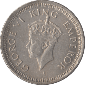 1944 SILVER INDIA 1/4 RUPEE - SILVER WORLD COINS - Cambridgeshire Coins
