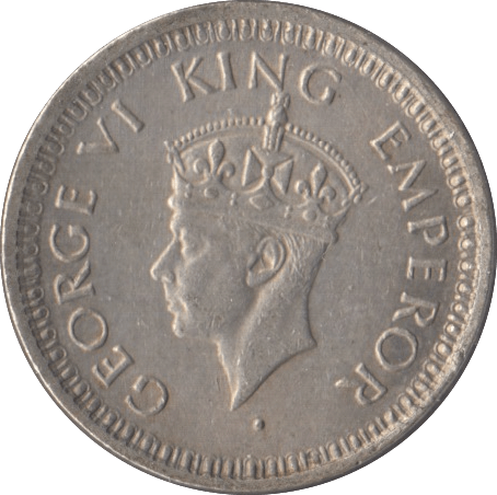 1944 SILVER INDIA 1/4 RUPEE - SILVER WORLD COINS - Cambridgeshire Coins