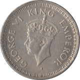 1944 SILVER INDIA 1/4 RUPEE - SILVER WORLD COINS - Cambridgeshire Coins