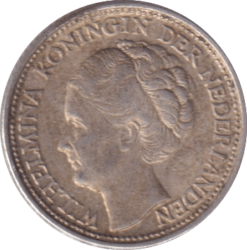 1944 SILVER NETHERLANDS 10 CENTS - SILVER WORLD COINS - Cambridgeshire Coins
