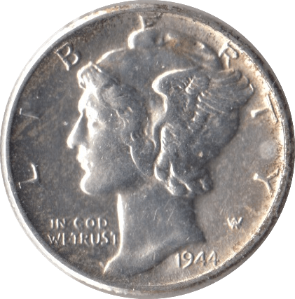1944 SILVER ONE DIME USA - SILVER WORLD COINS - Cambridgeshire Coins