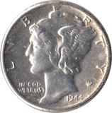 1944 SILVER ONE DIME USA - SILVER WORLD COINS - Cambridgeshire Coins