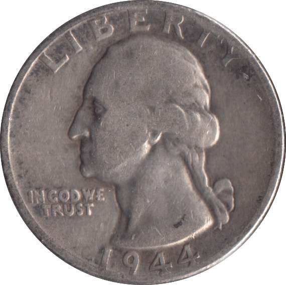 1944 SILVER QUARTER DOLLAR USA - SILVER WORLD COINS - Cambridgeshire Coins