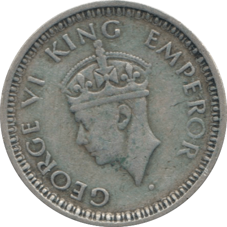 1944 SILVER QUARTER RUPEE INDIA - SILVER WORLD COINS - Cambridgeshire Coins