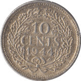 1944 SILVER SILVER 10 CENTS NETHERLANDS - SILVER WORLD COINS - Cambridgeshire Coins
