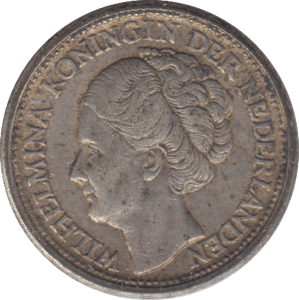 1944 SILVER TWENTY FIVE CENTS NETHERLANDS - SILVER WORLD COINS - Cambridgeshire Coins