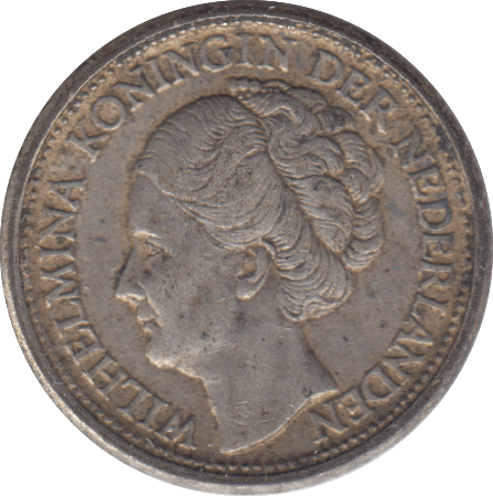 1944 SILVER TWENTY FIVE CENTS NETHERLANDS - SILVER WORLD COINS - Cambridgeshire Coins