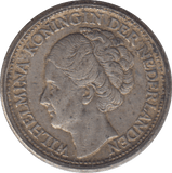 1944 SILVER TWENTY FIVE CENTS NETHERLANDS - SILVER WORLD COINS - Cambridgeshire Coins