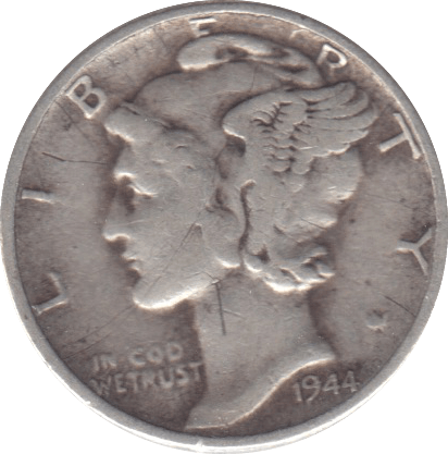 1944 SILVER USA ONE DIME - SILVER WORLD COINS - Cambridgeshire Coins