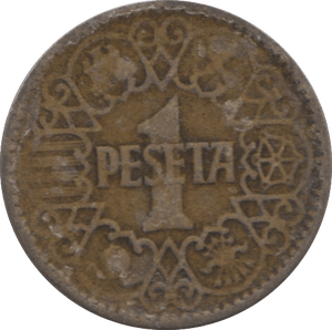 1944 SPAIN ONE PESATA - WORLD COINS - Cambridgeshire Coins