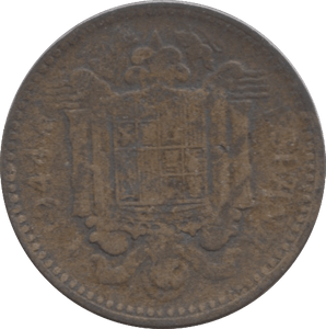 1944 SPAIN ONE PESATA - WORLD COINS - Cambridgeshire Coins
