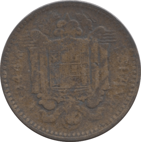 1944 SPAIN ONE PESATA - WORLD COINS - Cambridgeshire Coins
