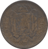 1944 SPAIN ONE PESATA - WORLD COINS - Cambridgeshire Coins