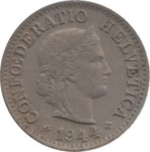 1944 SWITZERLAND 5 FRANCS - WORLD COINS - Cambridgeshire Coins