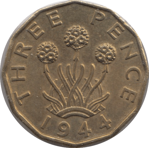 1944 THREEPENCE ( UNC ) 1 - Threepence - Cambridgeshire Coins