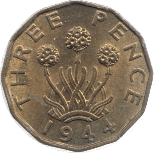 1944 THREEPENCE ( UNC ) 26 - Threepence - Cambridgeshire Coins
