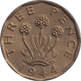 1944 THREEPENCE ( UNC ) 2 - Threepence - Cambridgeshire Coins