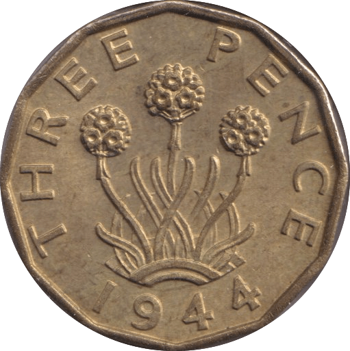 1944 THREEPENCE ( UNC ) - Threepence - Cambridgeshire Coins