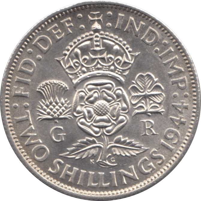 1944 TWO SHILLINGS ( AUNC ) 1 - Two SHILLINGS - Cambridgeshire Coins
