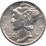 1944 USA SILVER DIME SAN FRANCISCO MINT - SILVER WORLD COINS - Cambridgeshire Coins