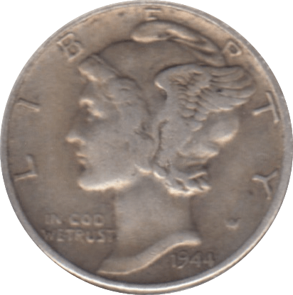 1944 USA SILVER DIME - SILVER WORLD COINS - Cambridgeshire Coins