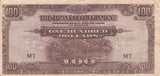 1944 WWII 100 DOLLARS MALAYA JAPANESE GOVERNMENT BANKNOTE REF 1214 - World Banknotes - Cambridgeshire Coins