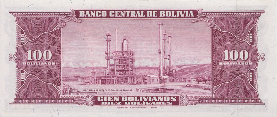1945 100 BOLIVIANOS BANKNOTE BOLIVIA REF 617 - World Banknotes - Cambridgeshire Coins