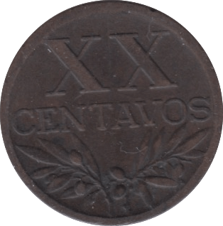 1945 20 CENTAVOS PORTUGAL - WORLD COINS - Cambridgeshire Coins