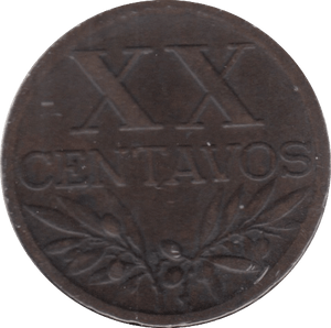 1945 20 CENTAVOS PORTUGAL - WORLD COINS - Cambridgeshire Coins