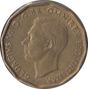1945 BRASS THREEPENCE ( AUNC ) - Threepence - Cambridgeshire Coins