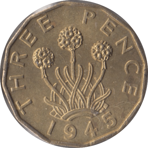 1945 BRASS THREEPENCE ( BU ) - Threepence - Cambridgeshire Coins