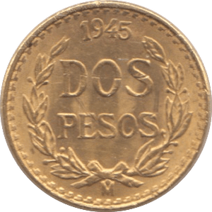 1945 GOLD 2 PESO MEXICO - Gold World Coins - Cambridgeshire Coins