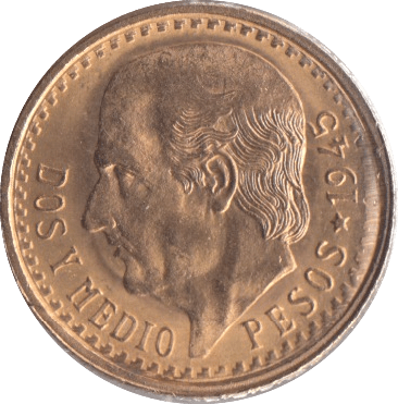 1945 GOLD 2.5 PESO MEXICO - Gold World Coins - Cambridgeshire Coins
