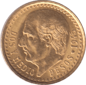 1945 GOLD 2.5 PESO MEXICO - Gold World Coins - Cambridgeshire Coins