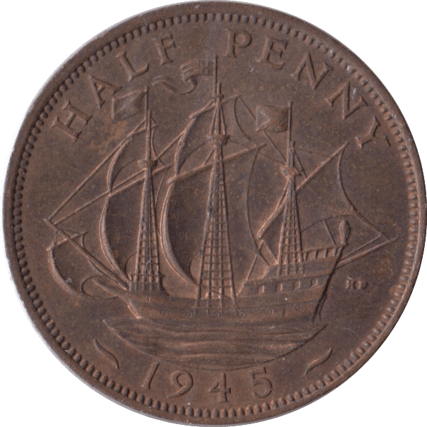1945 HALFPENNY ( AUNC ) - Halfpenny - Cambridgeshire Coins