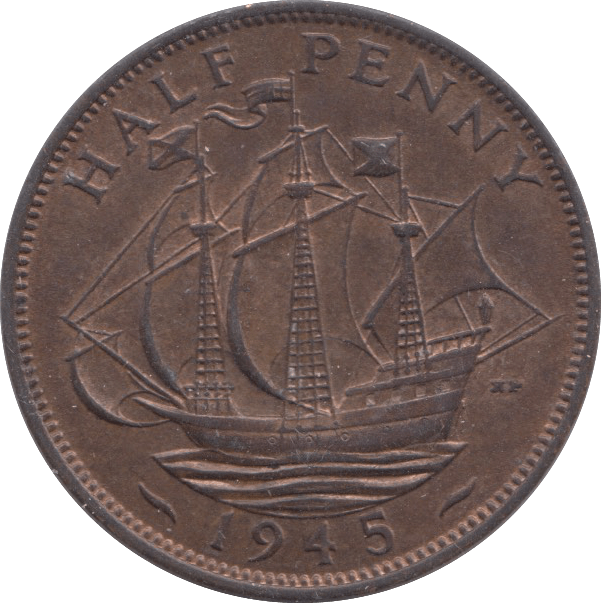 1945 HALFPENNY ( UNC ) 1 - Halfpenny - Cambridgeshire Coins