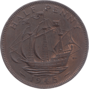 1945 HALFPENNY ( UNC ) 5 - Halfpenny - Cambridgeshire Coins