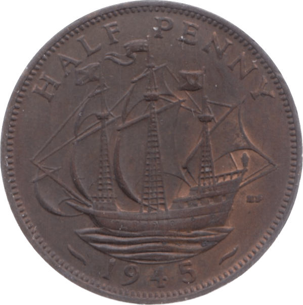 1945 HALFPENNY ( UNC ) 5 - Halfpenny - Cambridgeshire Coins