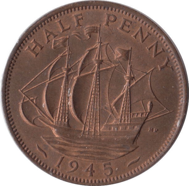 1945 HALFPENNY ( UNC ) - Halfpenny - Cambridgeshire Coins
