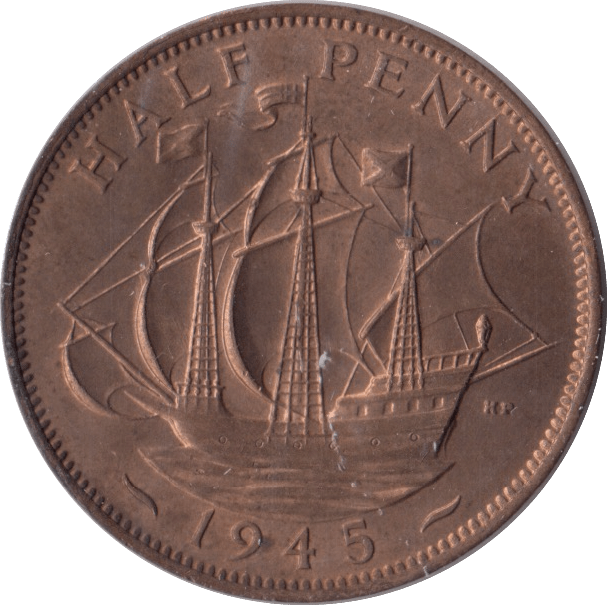 1945 HALFPENNY ( UNC ) - Halfpenny - Cambridgeshire Coins