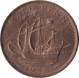 1945 HALFPENNY ( UNC ) - Halfpenny - Cambridgeshire Coins