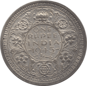 1945 INDIA SILVER ONE RUPEE - WORLD SILVER COINS - Cambridgeshire Coins